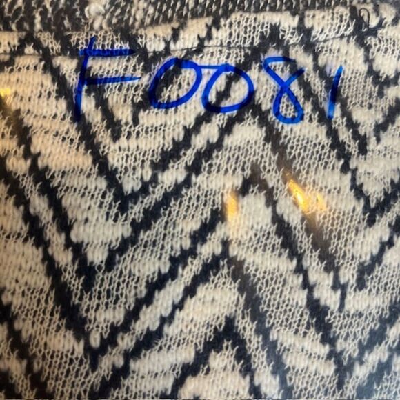 Cupio Women's Open Front Cardigan Waterfall Patchwork Navy and White Medium - Picture 11 of 11